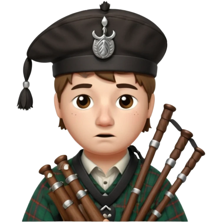Sad small bagpiper with one tear On his cheek emoji