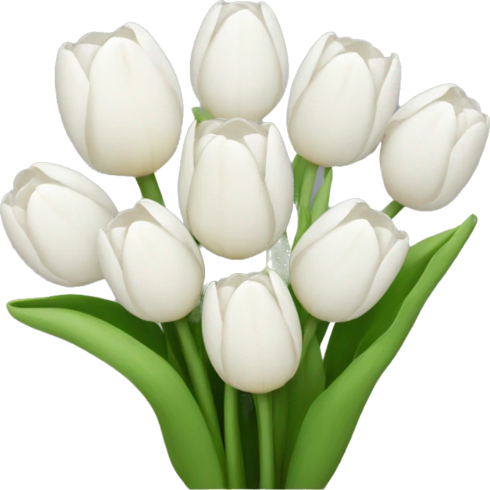 white tulip bouquet  emoji