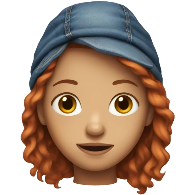 Red headed girl in Jean jacket emoji