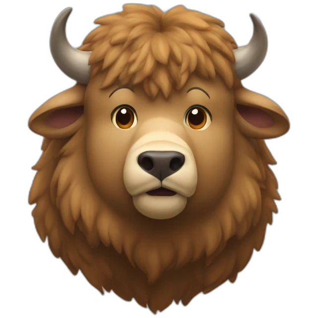 Ours fait câlin a buffalo emoji