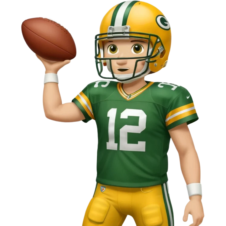 Green Bay packers player throwing the football emoji