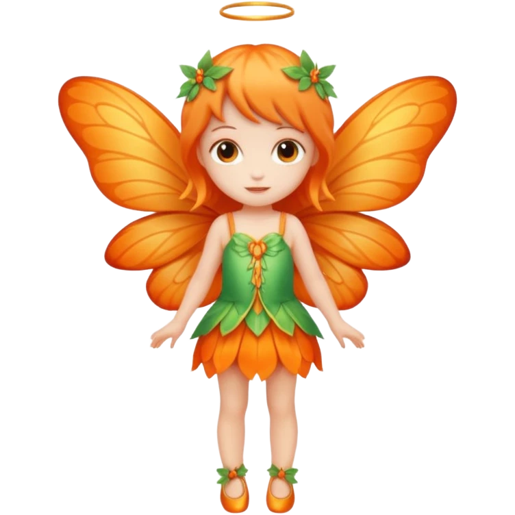 full body of little orange fairy emoji