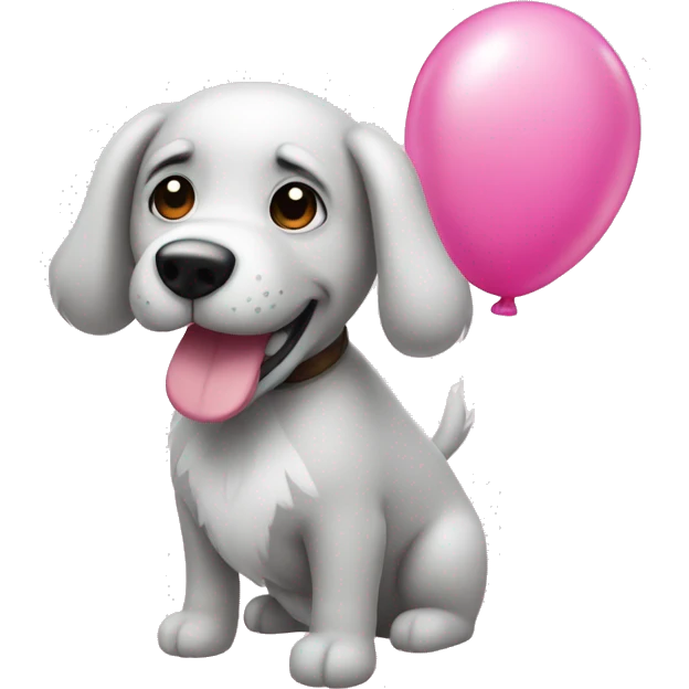 Balloon in the shape of a dog pink emoji