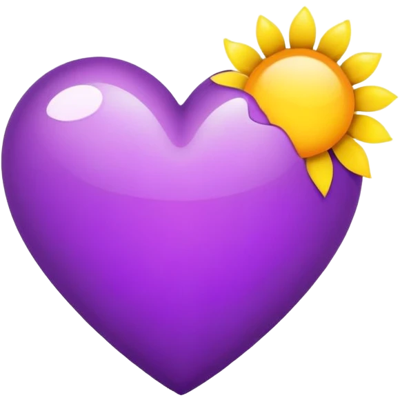 Corazón morado con sol  emoji