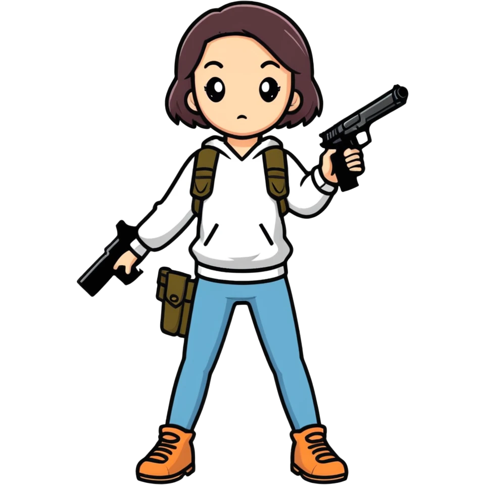girl with a gun emoji