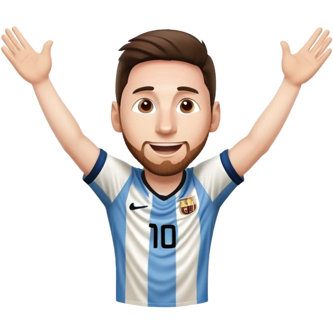 Messi celebrating a goal emoji