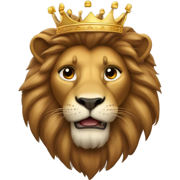 Lion avec couronne sur la tête emoji