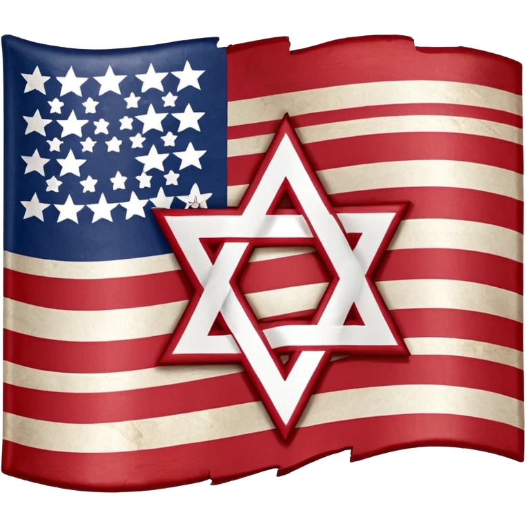 United States flag with a swastika symbol and star of david symbol on the flag emoji