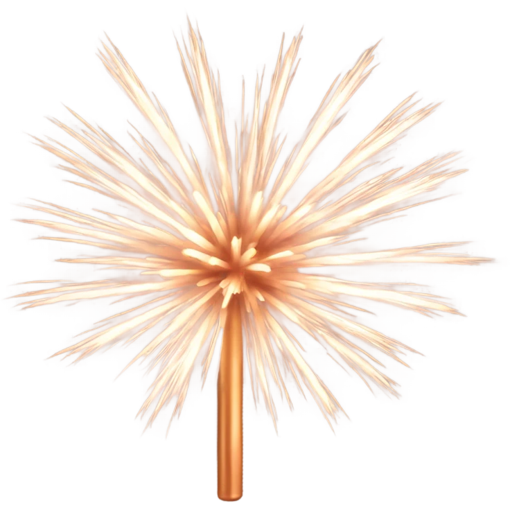 Rose gold color fireworks emoji