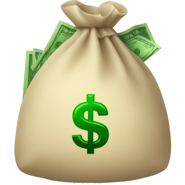 Money bag with green dollar sign emoji
