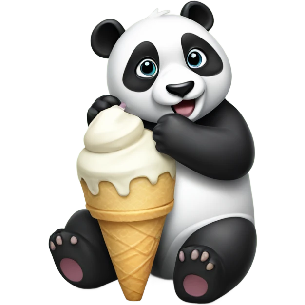 Panda eating ice cream emoji