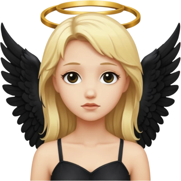 Fallen Angel, blonde hair, black wings emoji