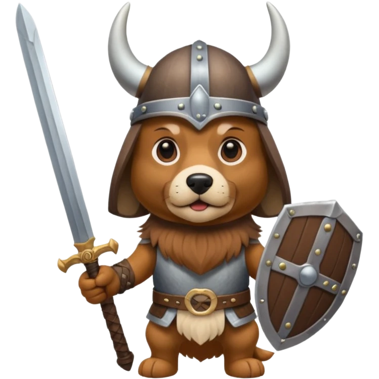 dog with viking helmet and sword emoji