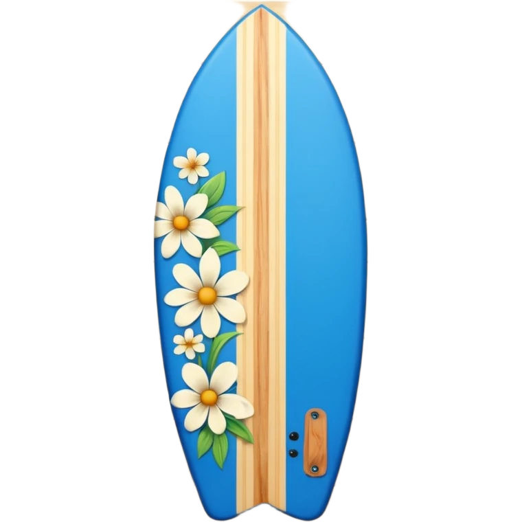 Blue Surfboard with Flower Pattern emoji