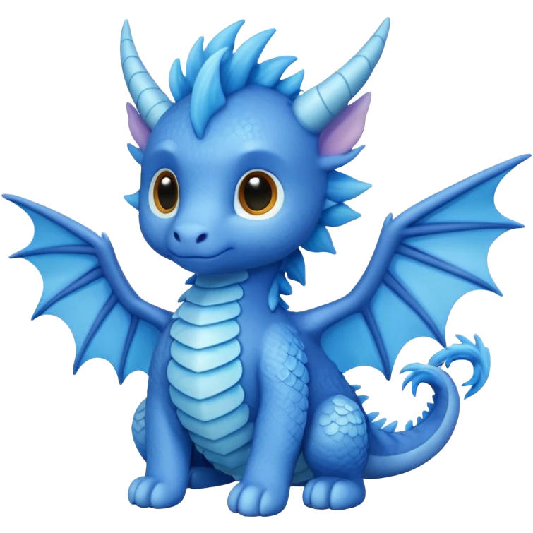 Sky dragon colour in blue and looks cute , have wings , follow the JELLYCAT emoji