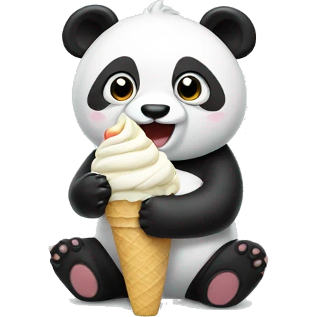 Panda eating ice cream emoji