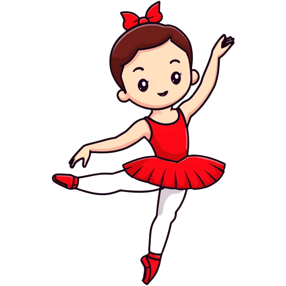 ballet dancer in cherry red dress, ballerina in red tutu emoji