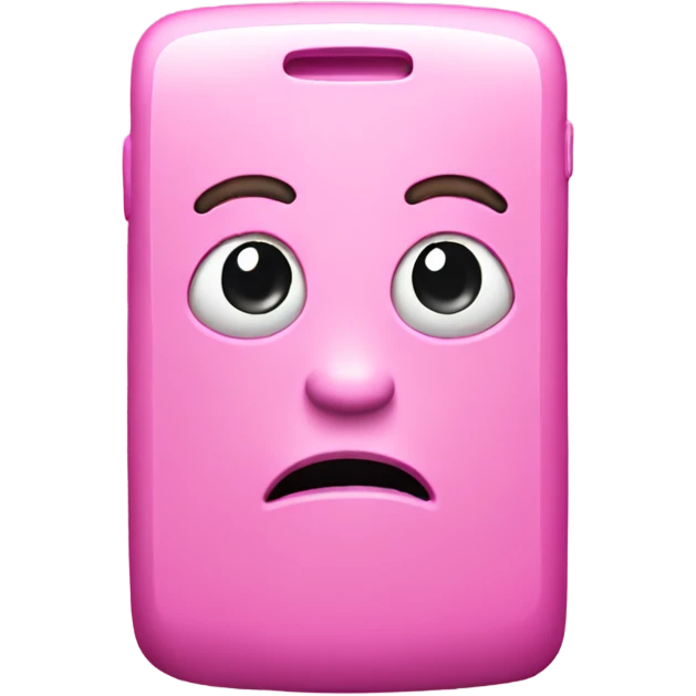 Phone pink with singe emoji