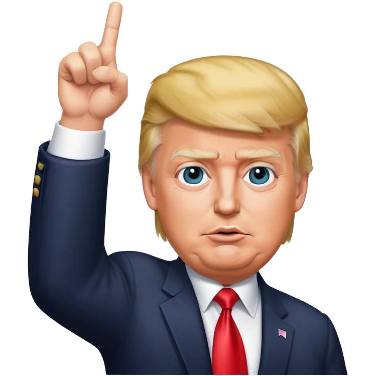 Donald  Trump shows hand  victory hyperrealistic emoji