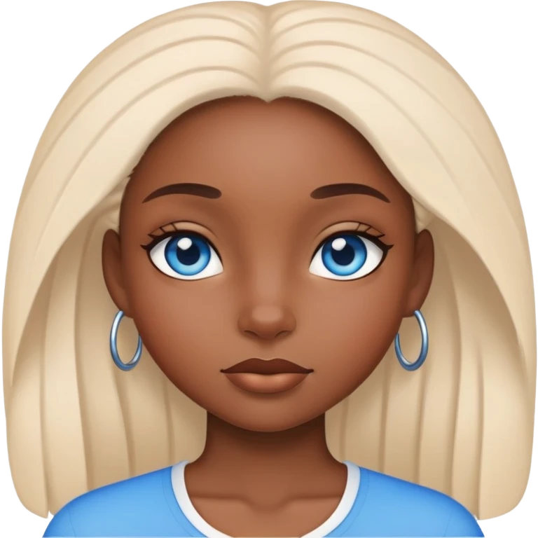 Blue eye black girl emoji