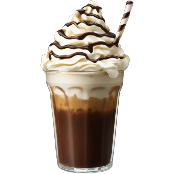 a chocolate iced coffee  emoji