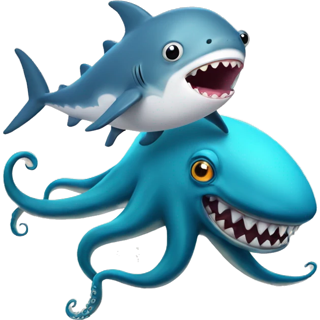 octopus with a shark  emoji