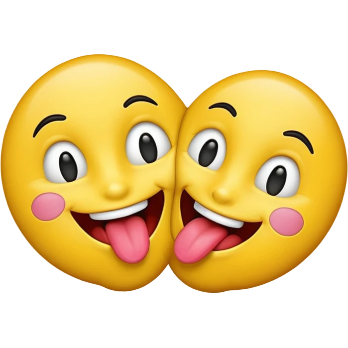 Two smileys tongue kissing emoji