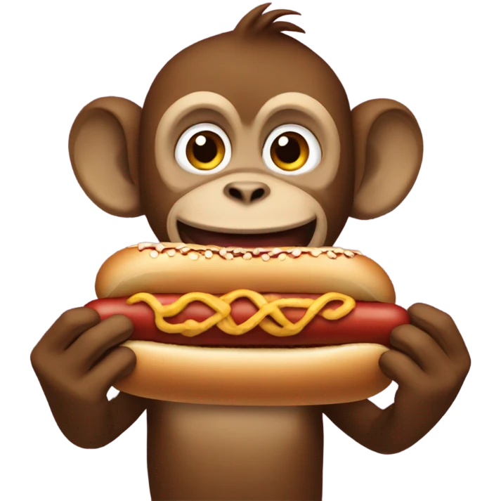 Monkey with a hotdog emoji
