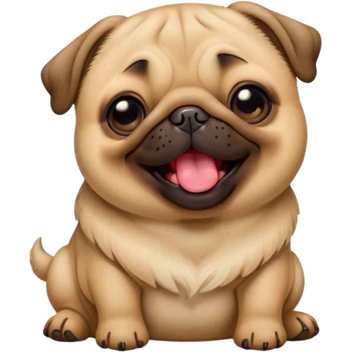 Cinematic Cute Yawning Fawn Pug Portrait Emoji, Head tilted slightly with a dramatic, wide-open yawn, showcasing a soft fawn coat with a velvety texture, floppy ears slightly drooping, round dark eyes barely open in drowsy contentment, Simplified yet irresistibly adorable features, highly detailed, glowing with a soft, cozy glow, high shine, relaxed yet expressive, stylized with a touch of whimsy, bright and endearing, soft glowing outline, capturing the essence of a sleepy yet affectionate companion, so drowsy it feels like it could stretch out of the screen and curl up for a nap! emoji