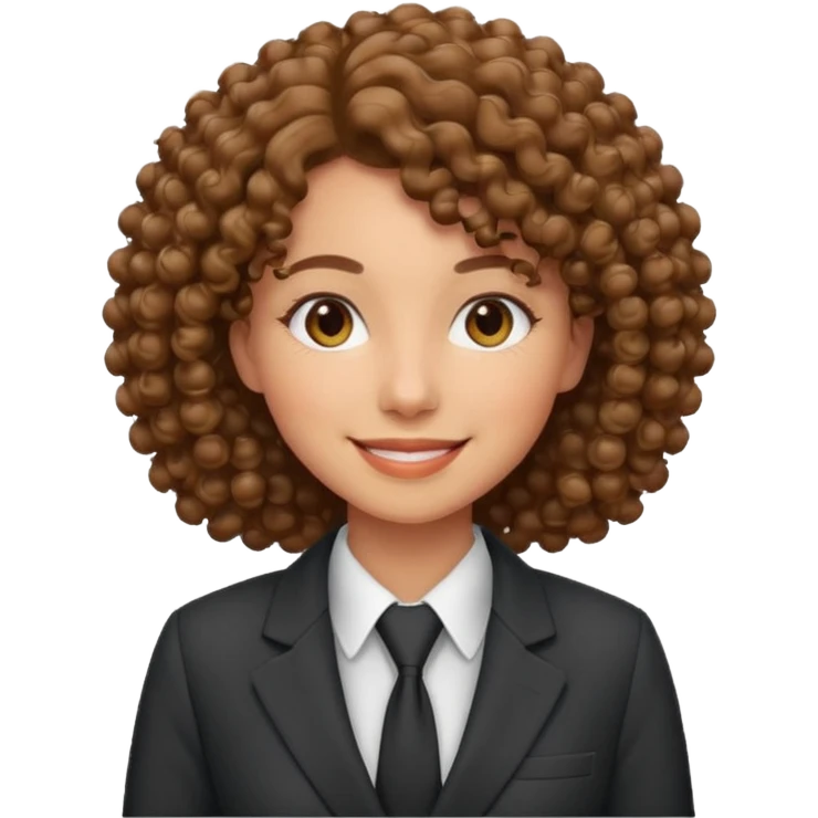curly-haired woman in a suit emoji