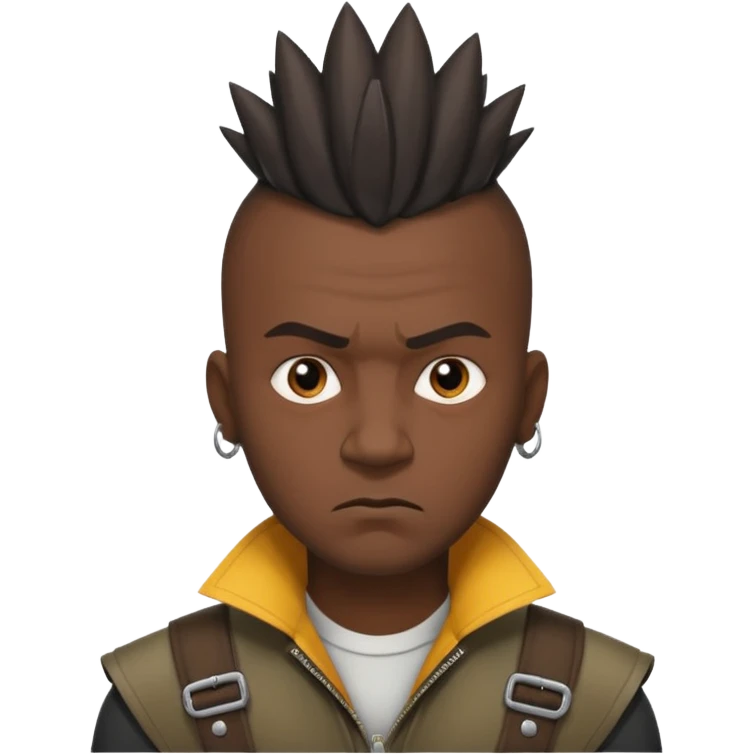 Black man with mowhak  emoji