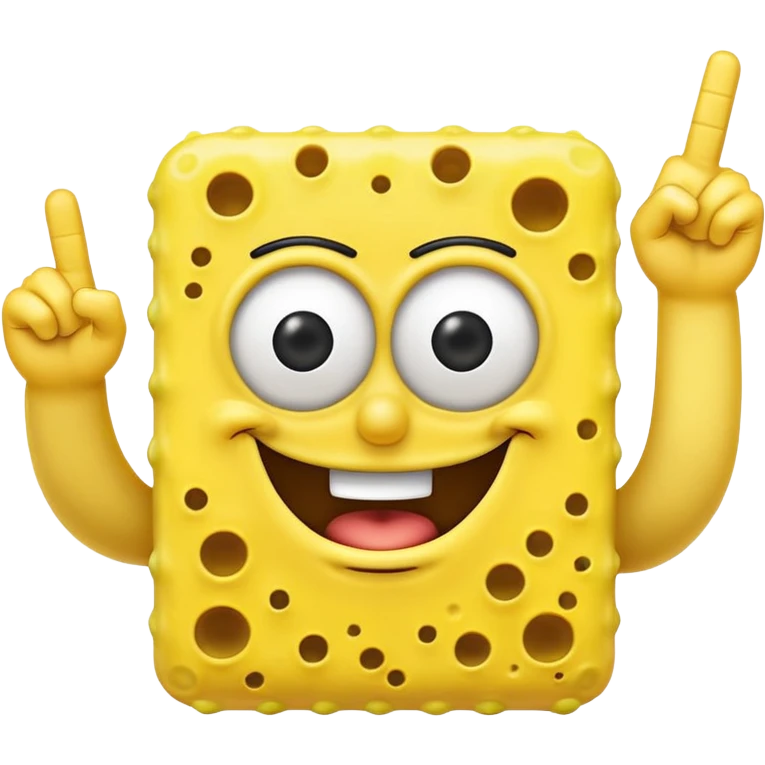 Can you create a sponge bob emoji holding up its middle finger?  emoji