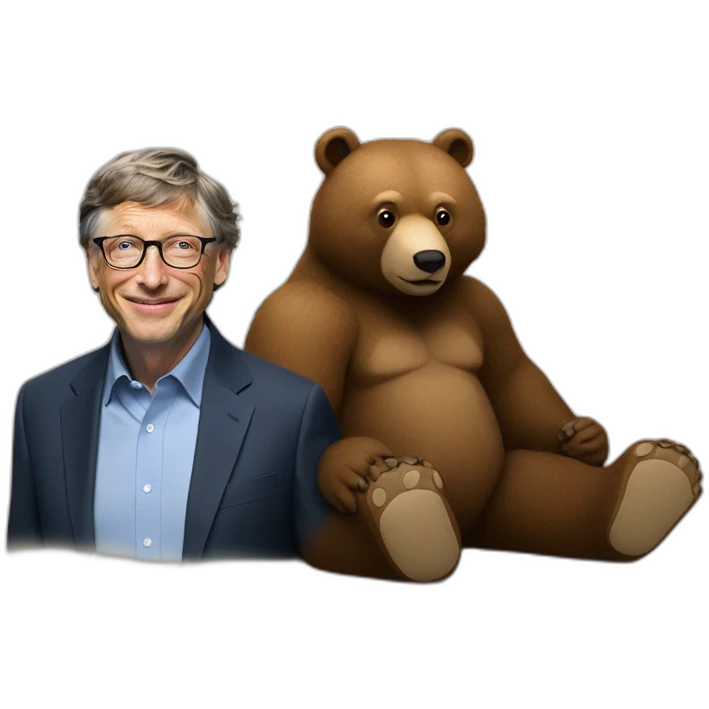 Bill Gates whit a bear emoji