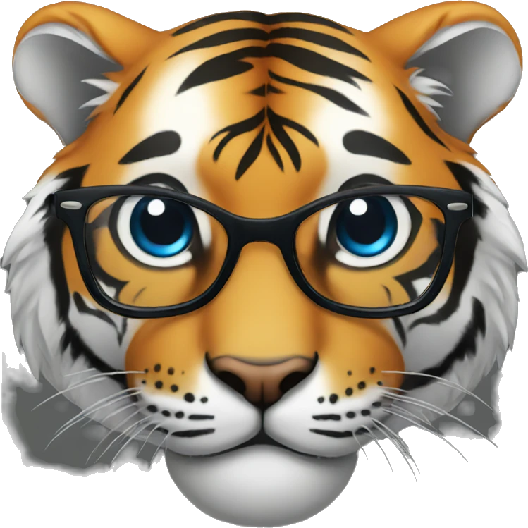 Tiger wearing glasses emoji