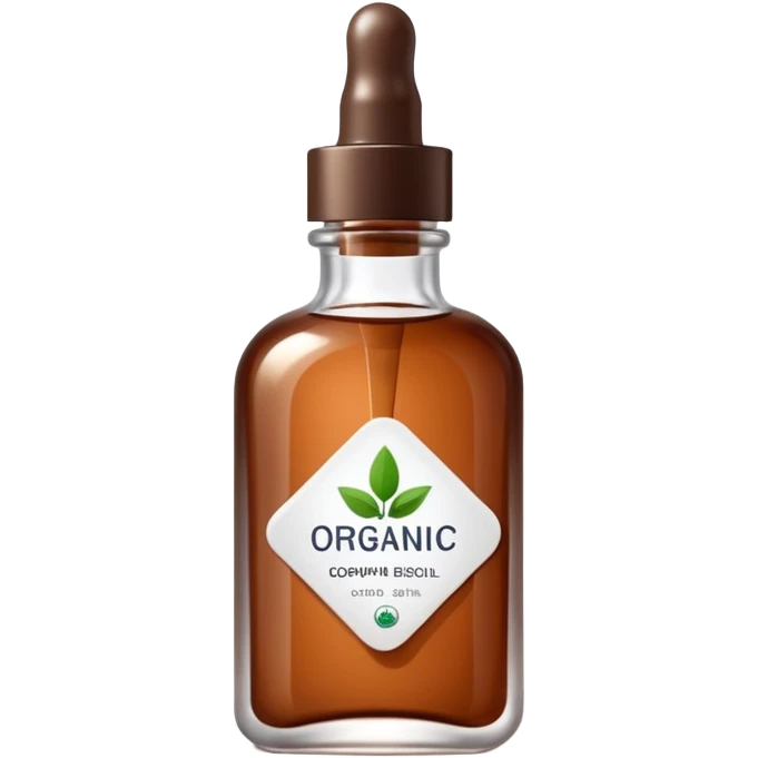 Organic cosmetic in a cristal brown bottle emoji