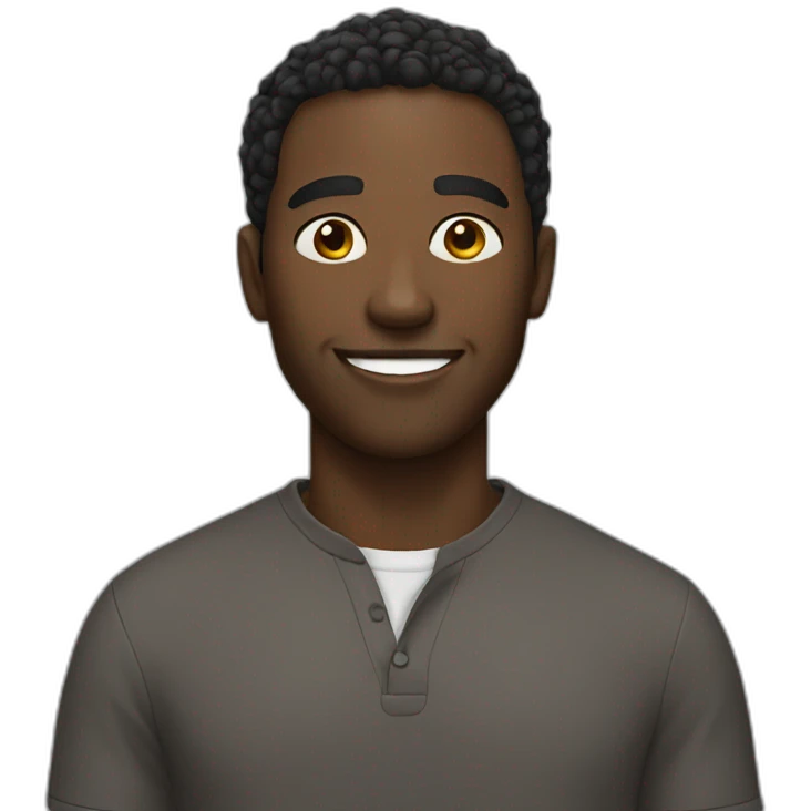 Black man slightly smiling emoji