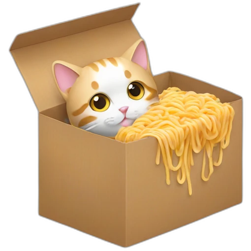 Cat and ramen in box emoji
