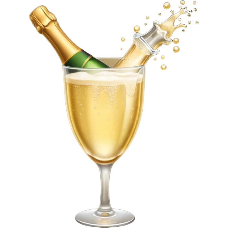 Champaine bottle open spurt emoji