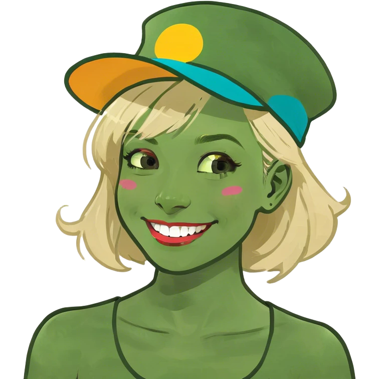 smiling girl with blonde hair emoji
