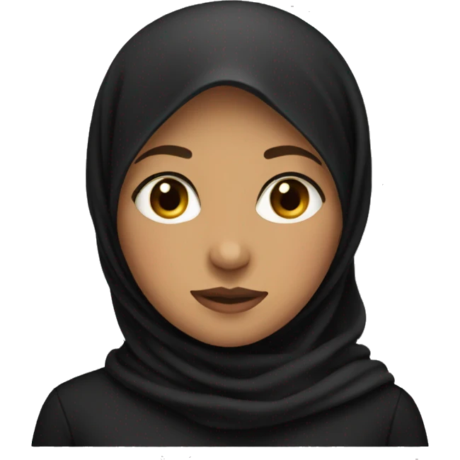 A girl wearing hijab wearing black sweater emoji