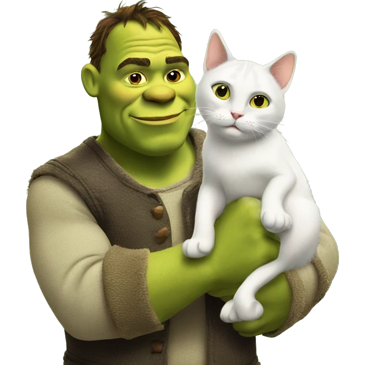 Shrek lifting a cat emoji