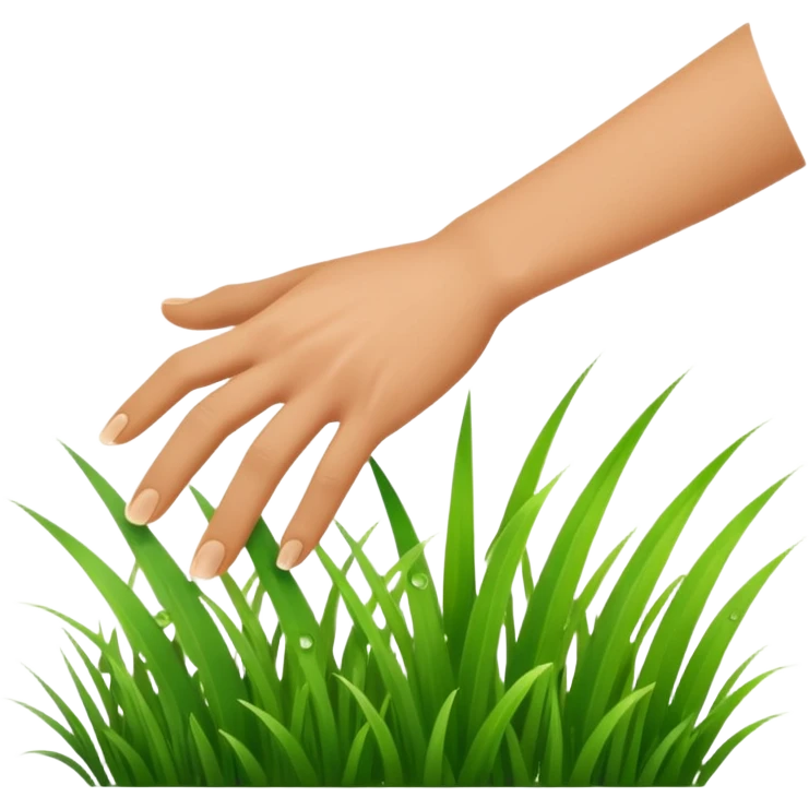 hand touching grass emoji