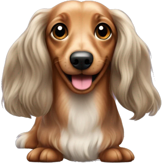 mini longhaired dapple wiener dog emoji