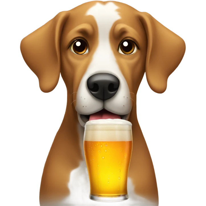 Dog drinking a beer emoji