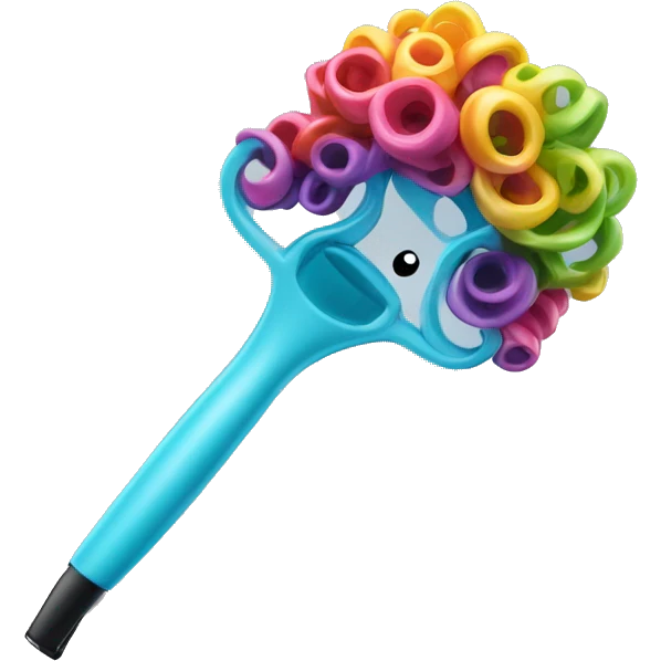 a  single plastic colorful Curler you put under hair emoji