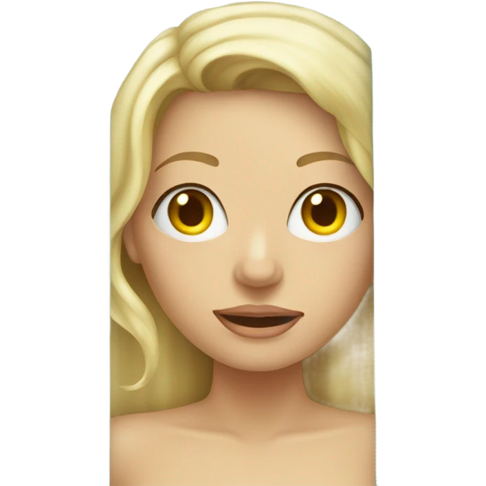 blonde woman peeking behind shower curtain emoji