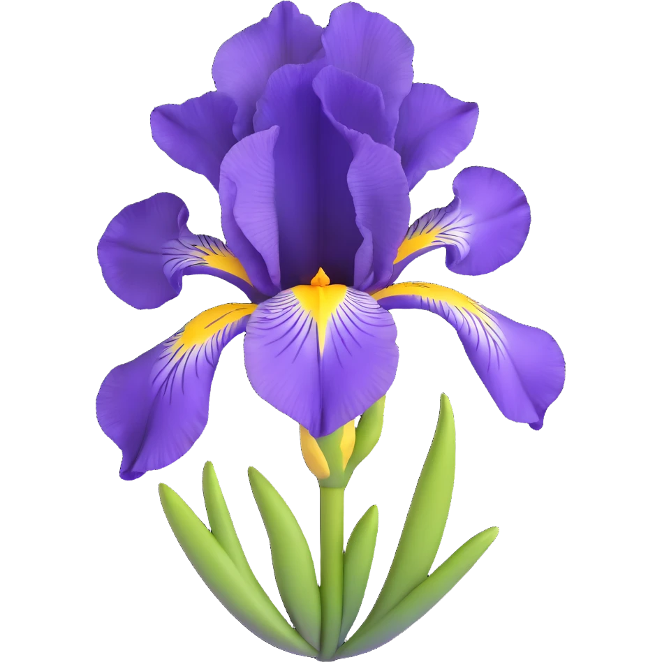 beautiful purple iris flower with yellow center emoji
