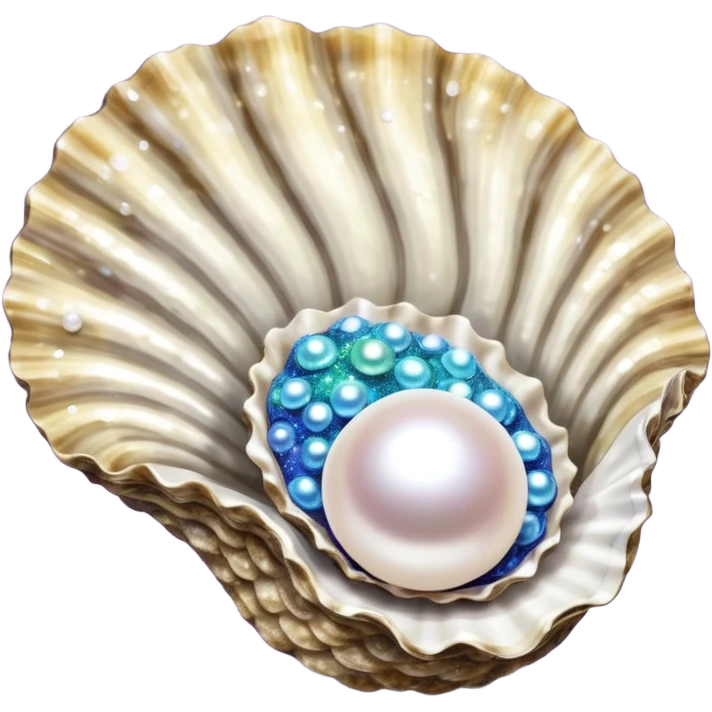 Glitter Oyster with Pearl  emoji