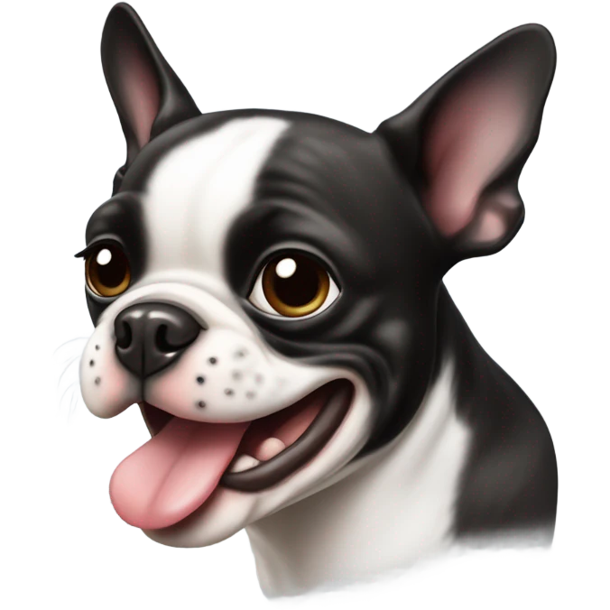 Kissing Boston terrier emoji