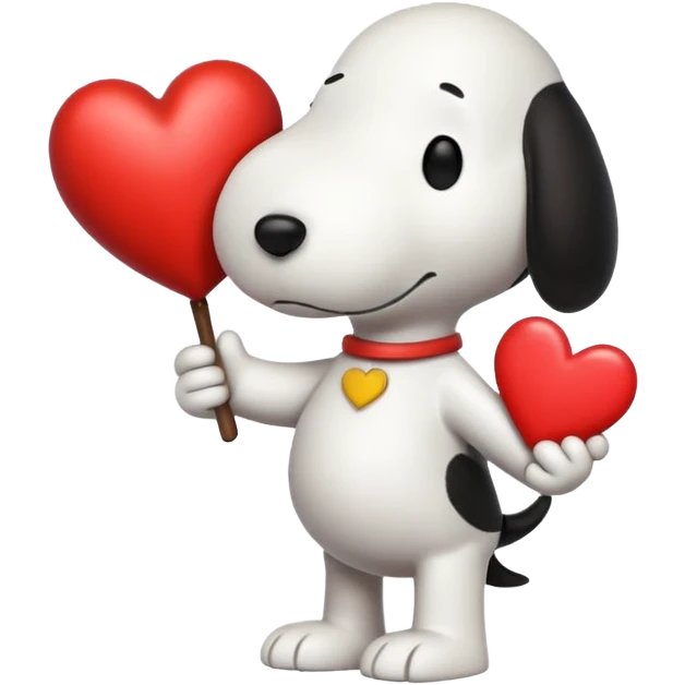 Snoopy holding heart  emoji